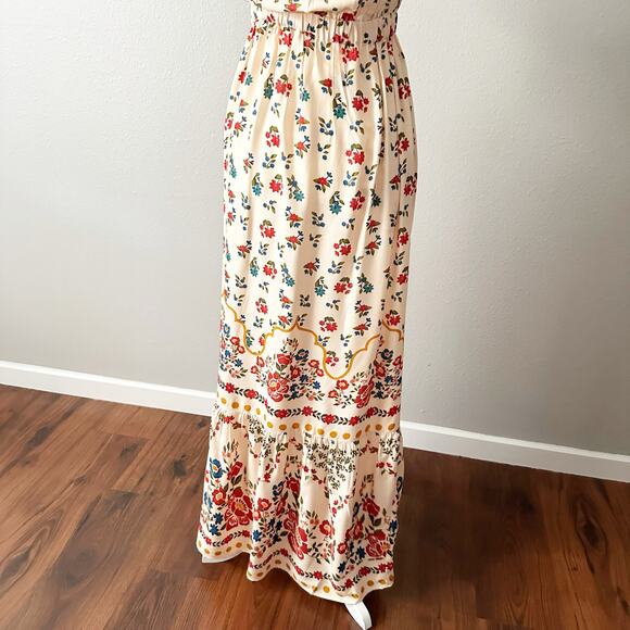 Celina Moon X Anthro Cotton Flutter Sleeve Floral Maxi Dress women’s size large - Picture 7 of 14